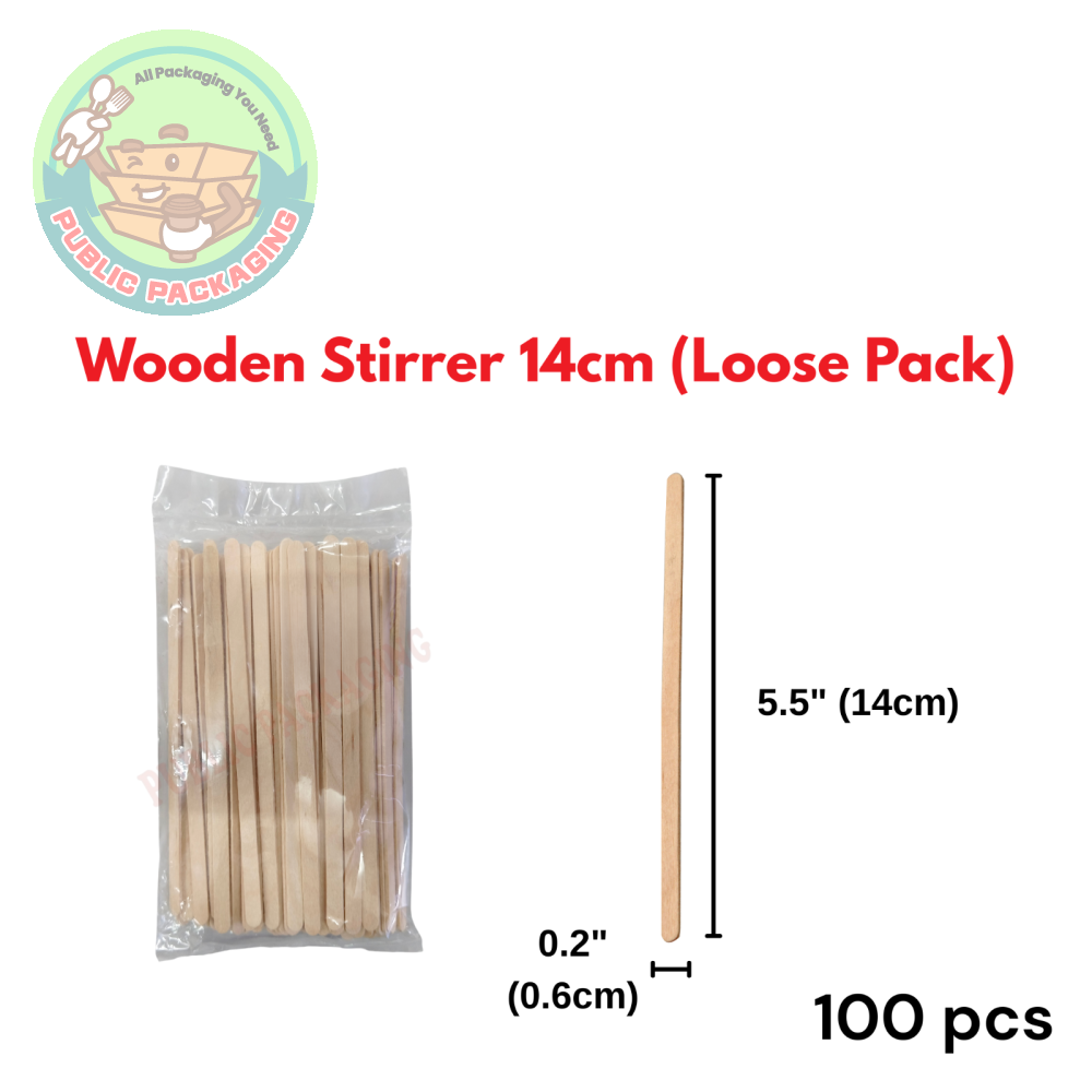 Wooden Coffee Stirrer 14cm (100pcs±) Individual Pack / Loose Pack / Minuman Panas Stirrer / 独立装咖啡搅拌棒