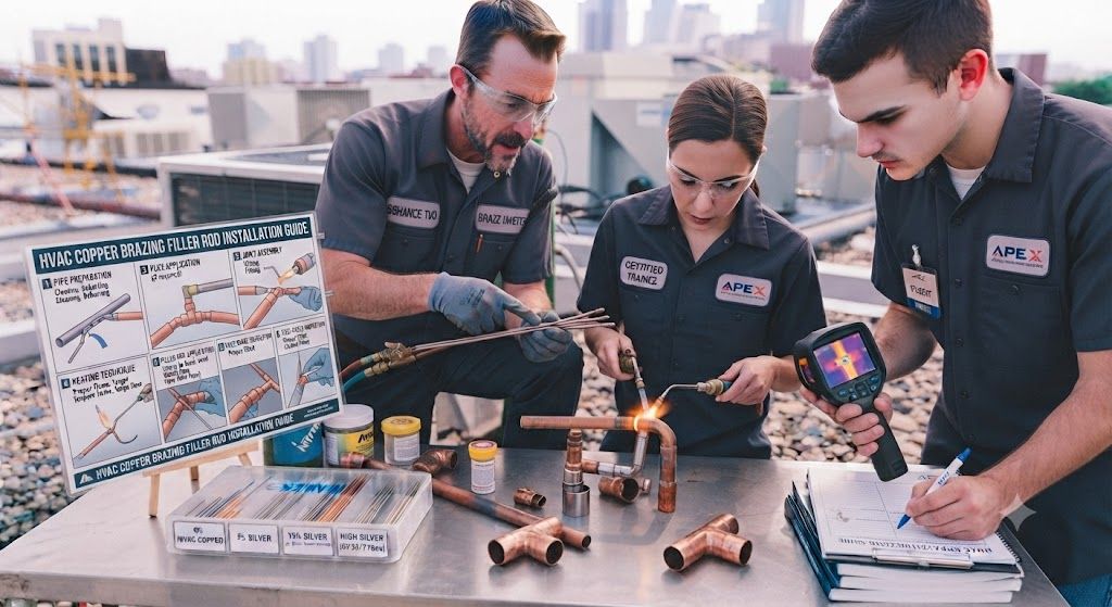 HVAC copper brazing filler rod installation guide
