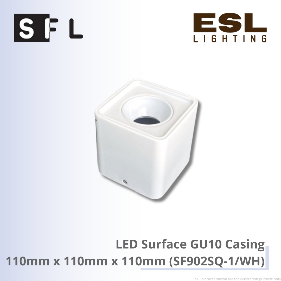 SFL LED Surface GU10 Casing 110mm × 110mm × 110mm - SF902SQ-1/WH