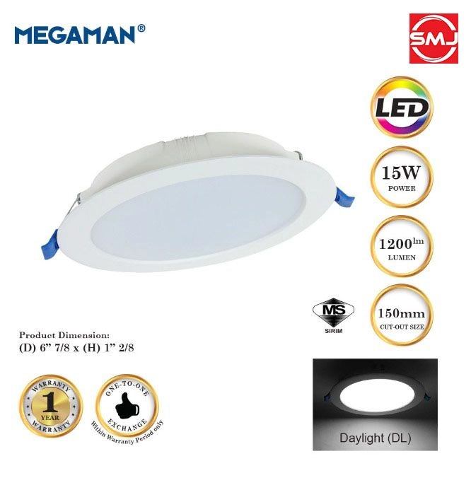 Megaman MQTL1119-Y/15W 6" 6500k Cool Daylight LED Downlight (Round)