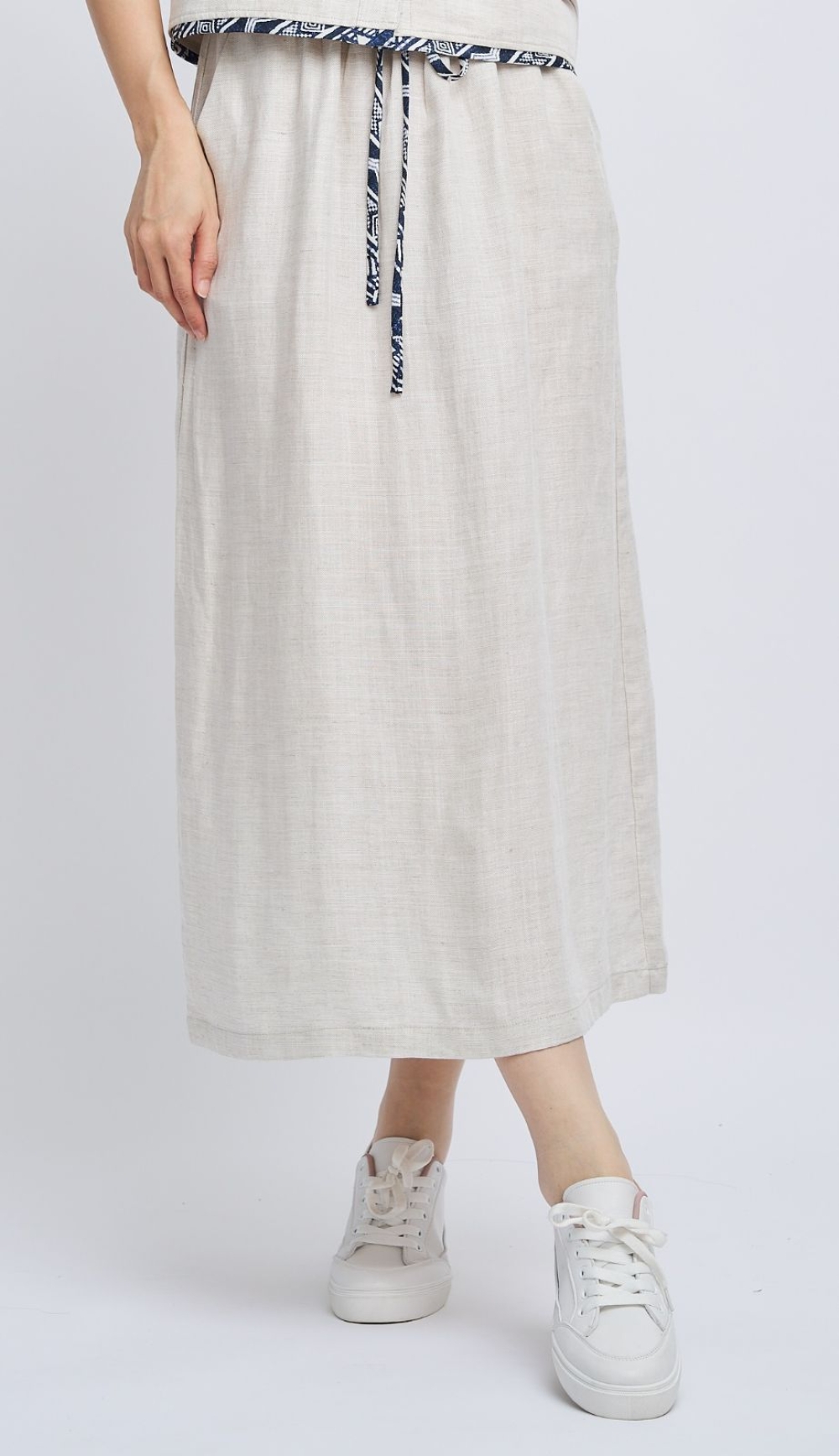 Nomad Linen Midi Skirt