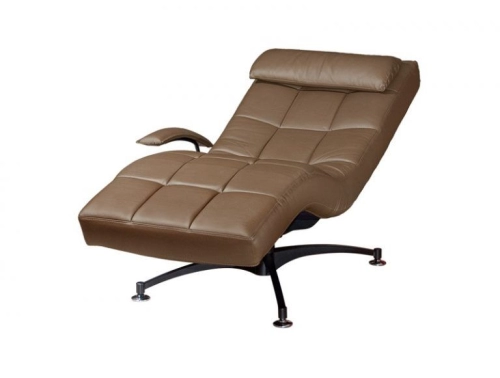 HAWAII Rocking Recliner Relax-Chair Half Leather Brown