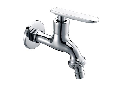 T-84071 1/2" x 3/4" Brass Chrome Hose Bib Tap – Durable Outdoor Bib Tap for Water Control