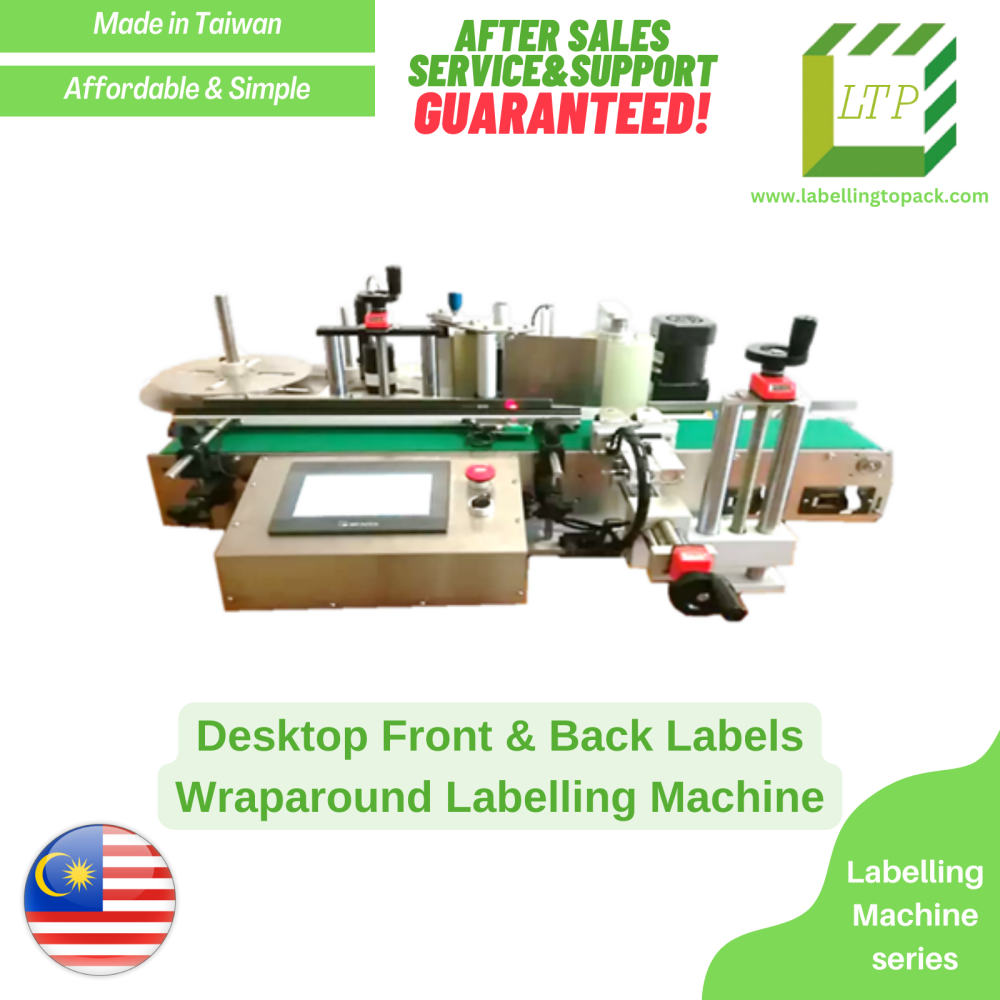 Desktop Front & Back Labels Wraparound (Round Bottle) Labelling Machine ...