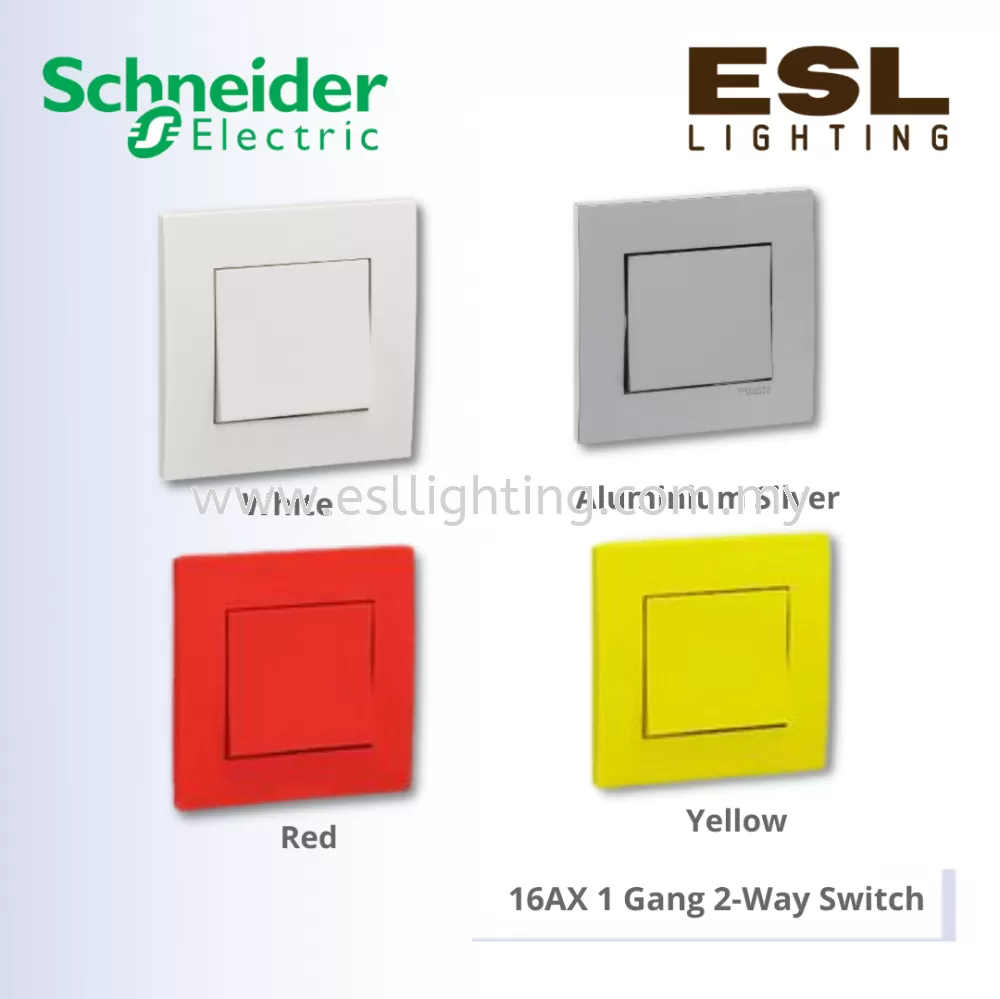 SCHNEIDER Vivace 16AX 1 Gang 2-Way Switch - KB31_WE_G11 KB31_AS_G11 KB31_RD_G11 KB31_YL_G11