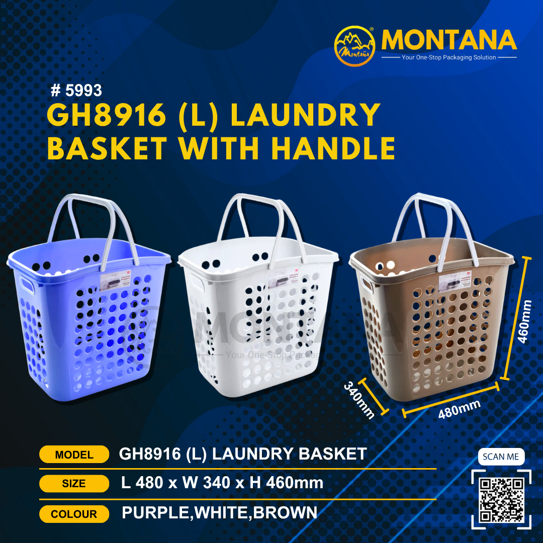 (5993) GH8916 (L) LAUNDRY BASKET WITH HANDLE