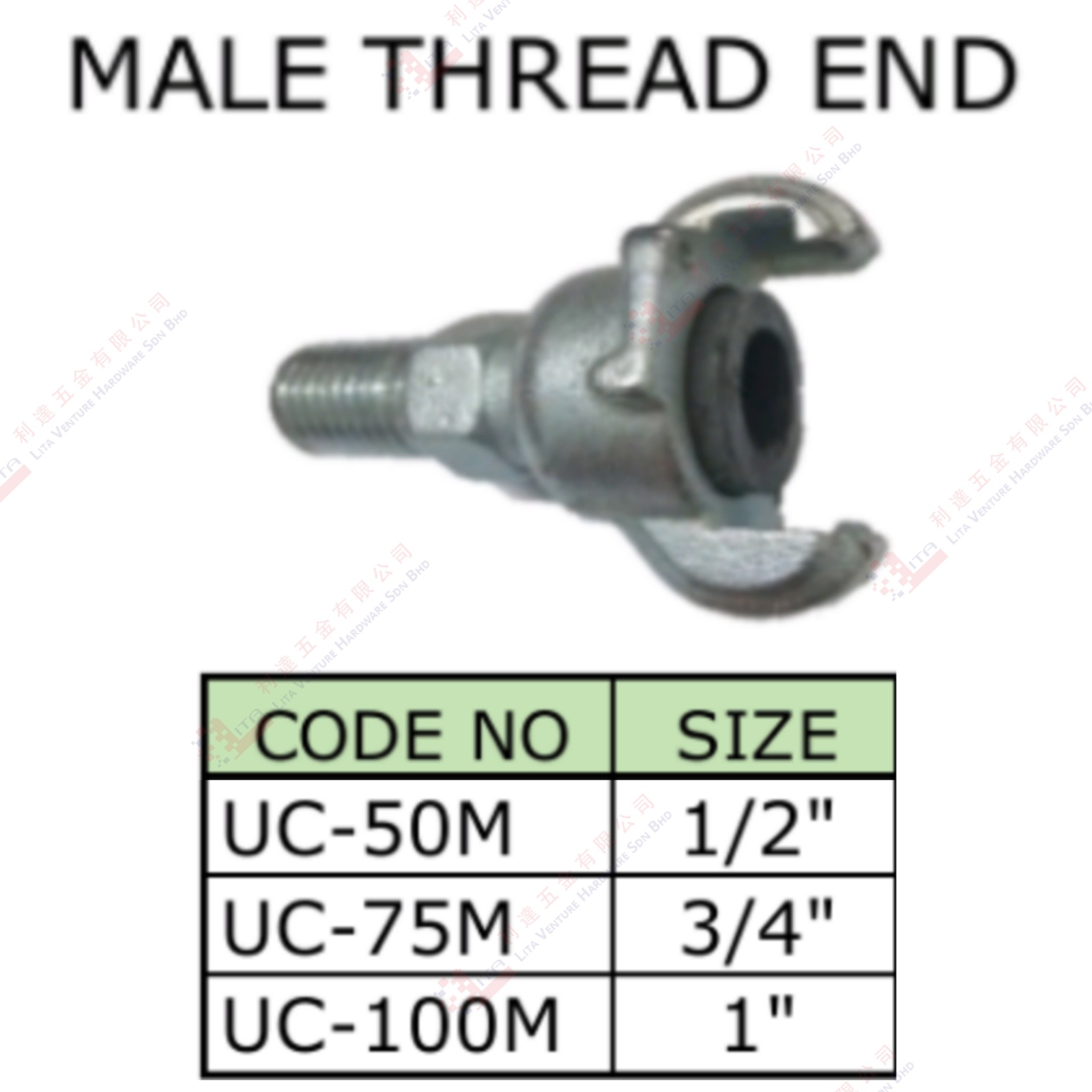 MALE THREAD END - UC50M UC75M UC100M