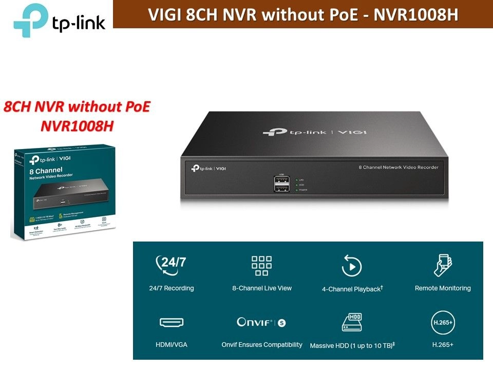 TP-Link VIGI NVR (Network Video Recorder) NVR1008H 8CH NVR