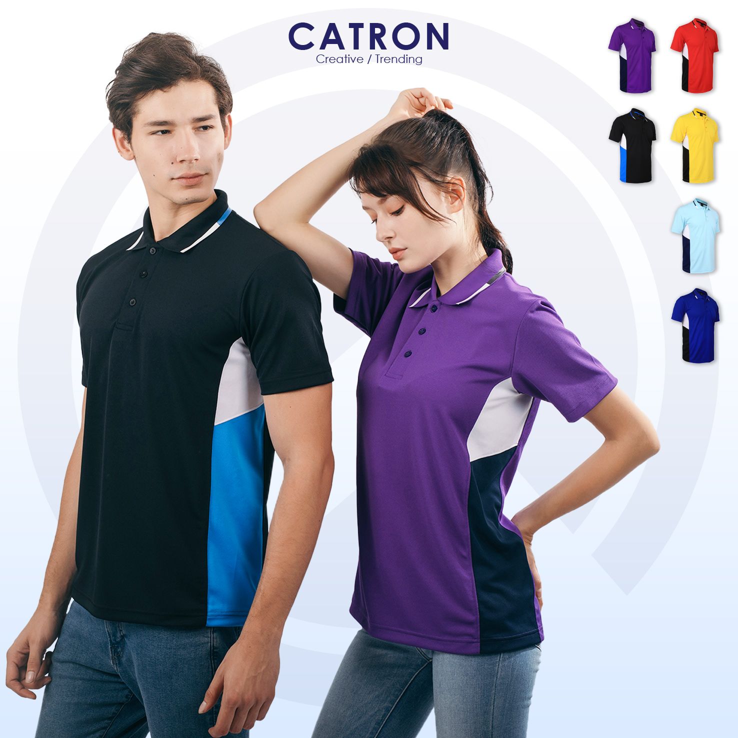 EM 5011 Block Side Panel Short Sleeve Collar T-shirt (210gsm)