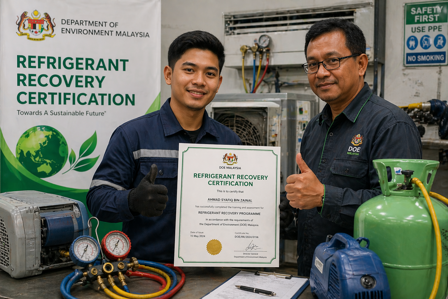 refrigerant recovery certification Malaysia DOE