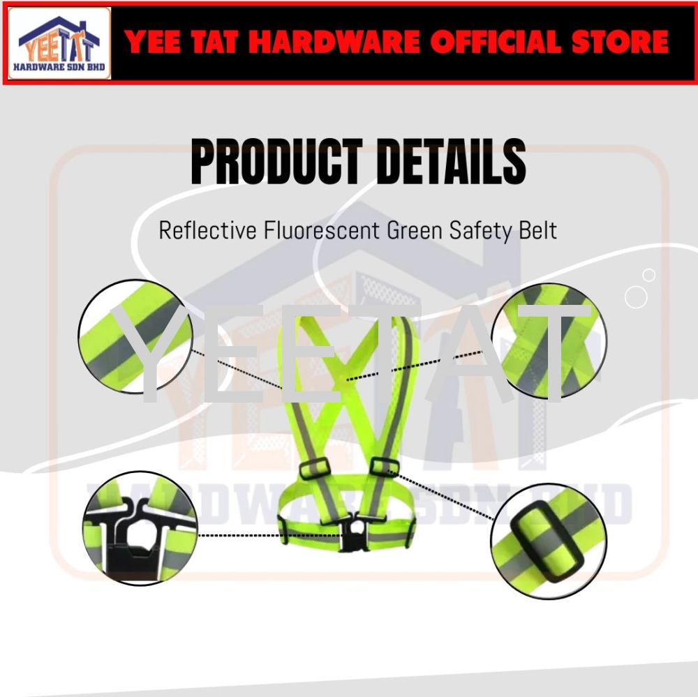 Adjustable Safety Vest Fluorescent Green And Orange / Cycling & Running Visibility / Reflective Safety Belt