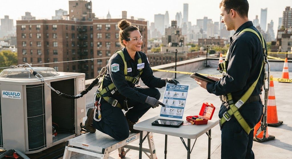 HVAC fall arrest system safety procedures