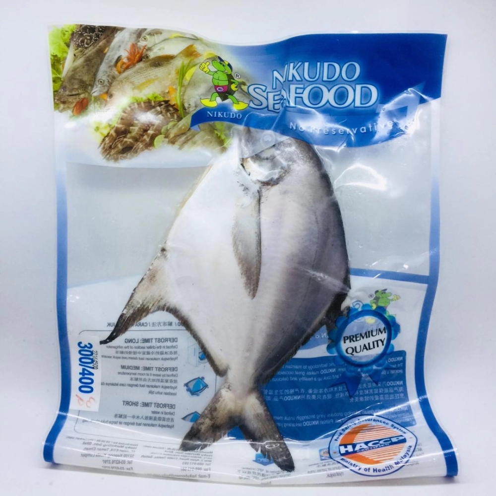 Nikudo Seafood Pomfret White Whole Clean 白鯧魚 300/400