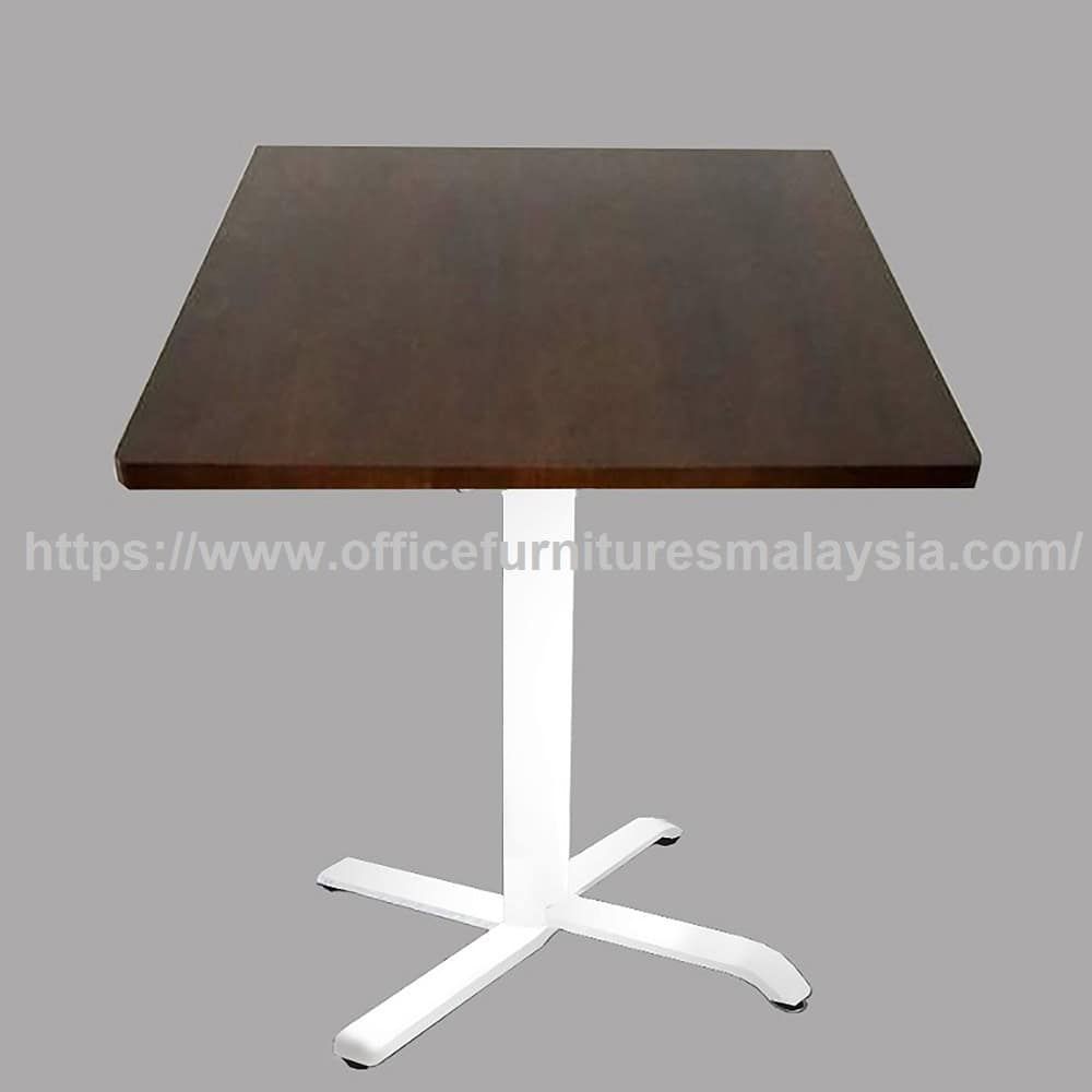 2 ft Foldable Low Rubber Wood Square Table with White Steel Leg OFSM117R6060LS