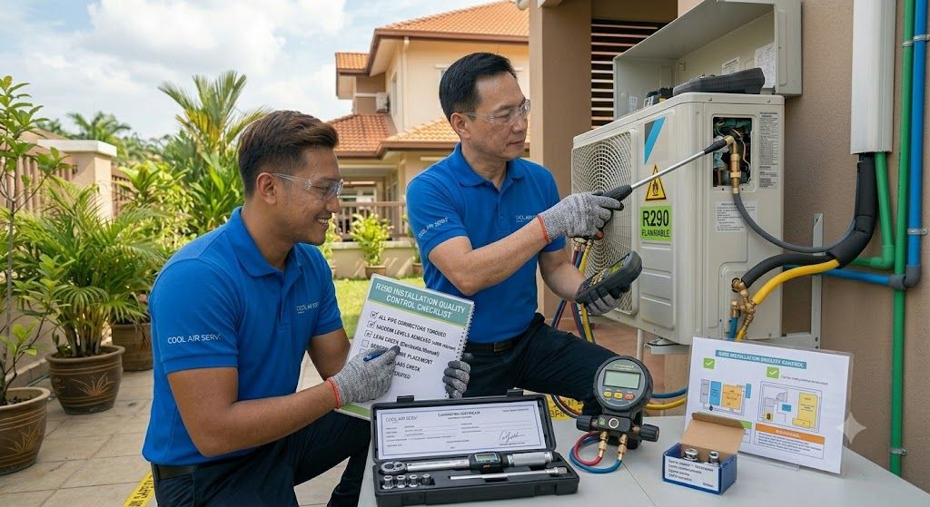 R290 installation quality control
