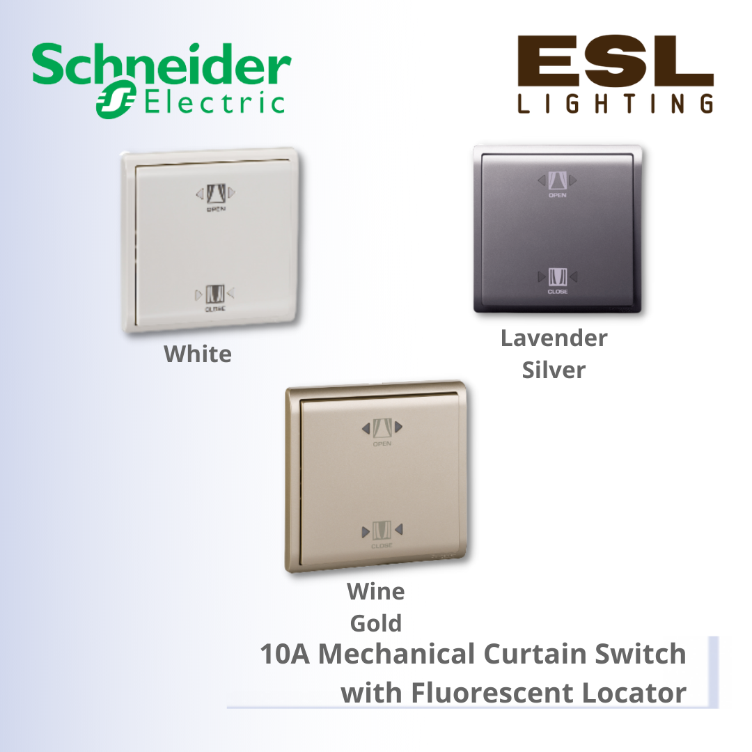 [DISCONTINUE] SCHNEIDER Pieno 10A Mechanical Curtain Switch with Fluorescent Locator - E8231CF_WE_G11 E8231CF_LS_G11 