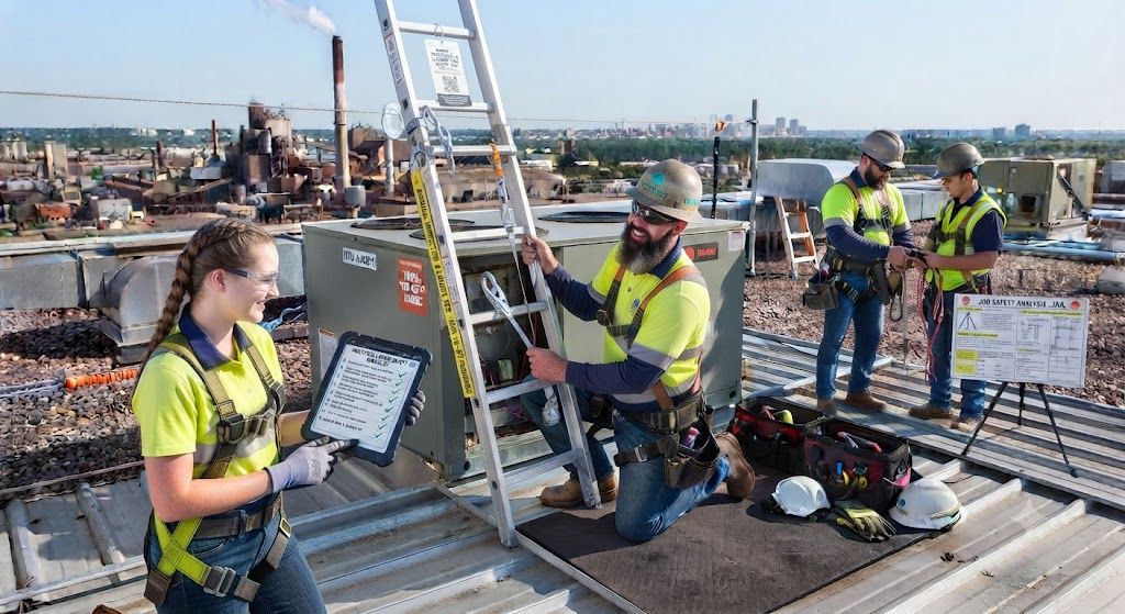 industrial HVAC ladder safety procedures