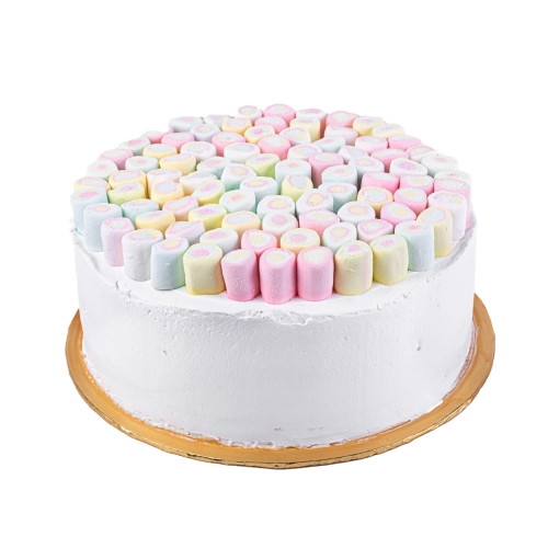 Rainbow Cake with Marshmallow