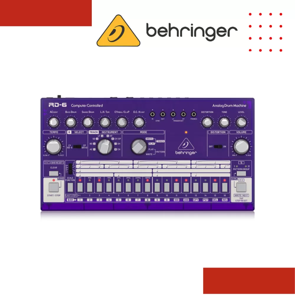 Behringer RD-6-GP Analog Drum Machine - Purple Translucent
