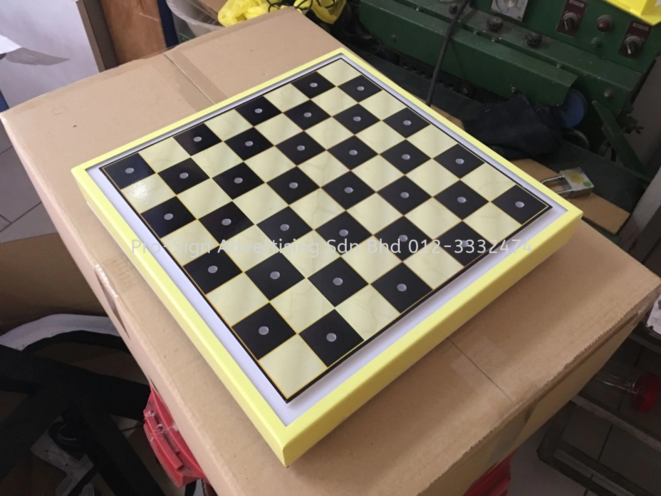 ACRYLIC CHESS BOARD WITH LED LIGHT (REKA, BATU CAVES, 2019)