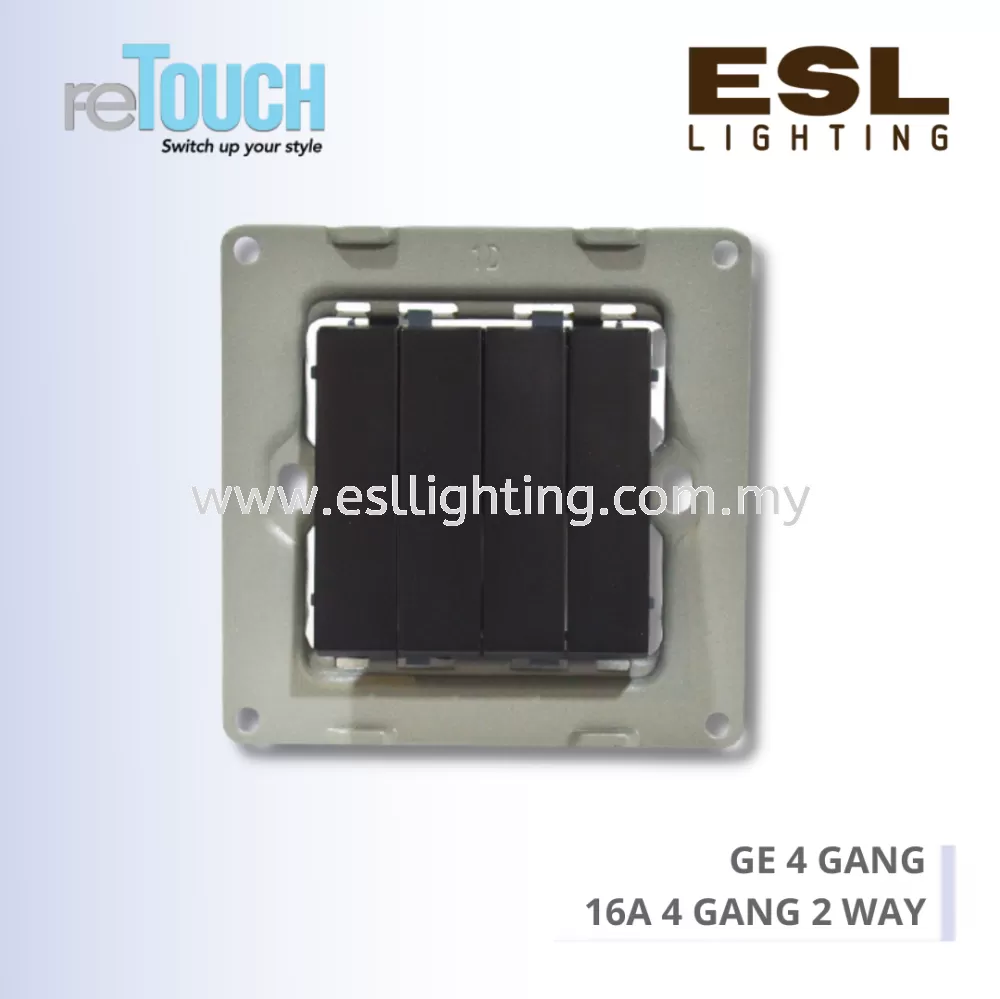 RETOUCH GRAND ELEMENTS - GE 4 GANG - E/SW042W-GB – 16A 4 GANG 2 WAY