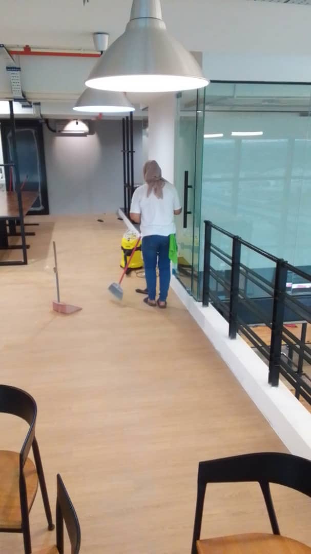 Walkway Sweeping and Mopping at Client Office at Kota Damansara