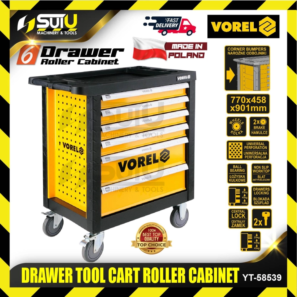 VOREL YT-58539 6 Drawer Tools Chest Only