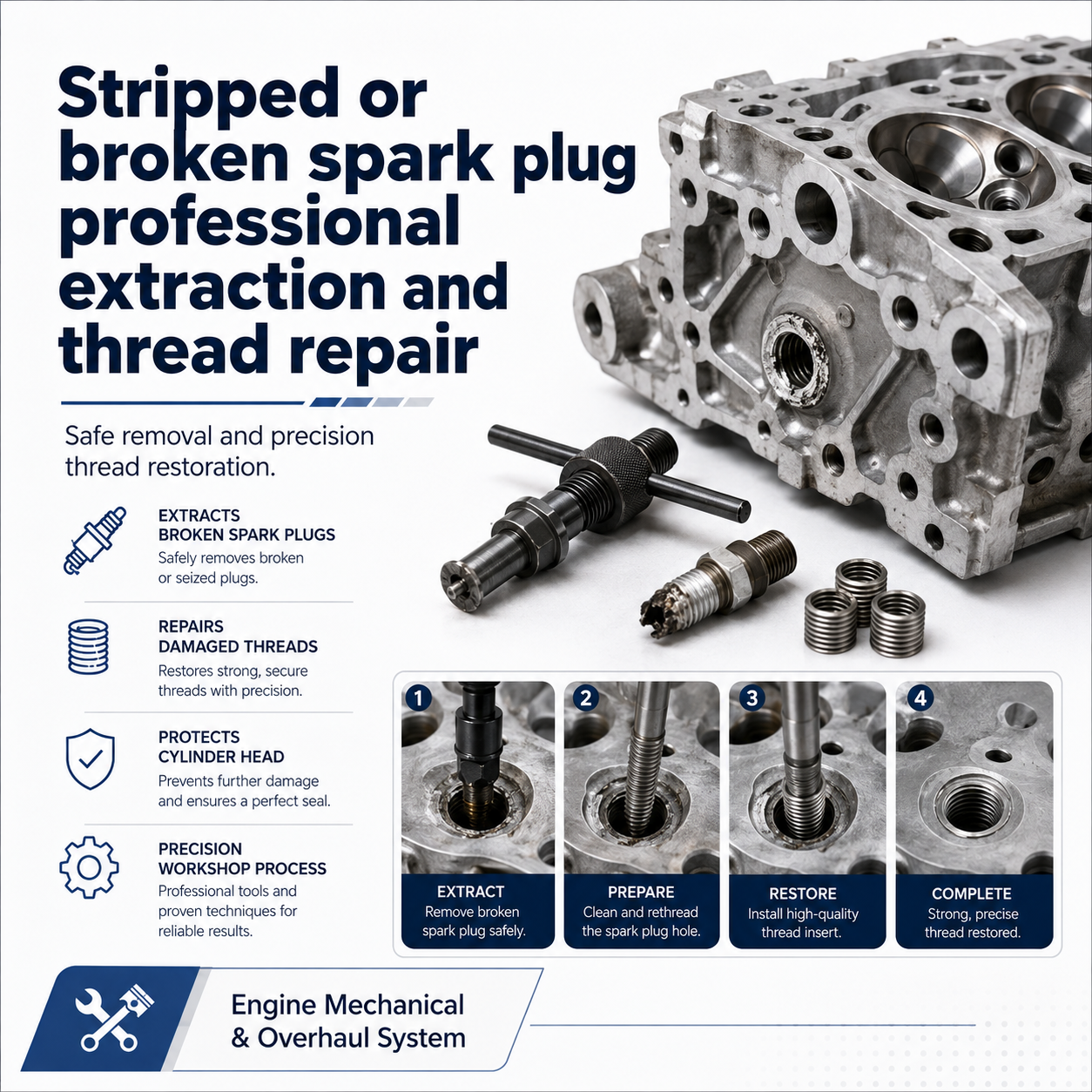Stripped Or Broken Spark Plug Professional Extraction And Thread Repair