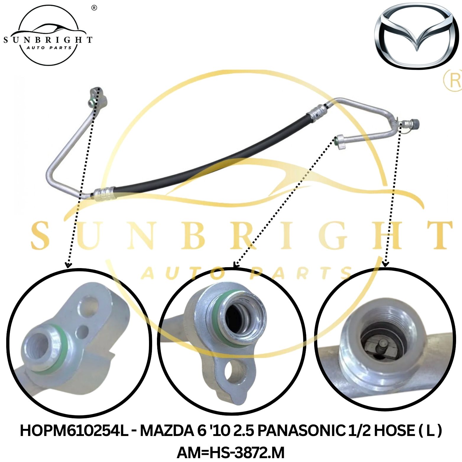 HOPM610254L - MAZDA 6 '10 2.5 PANASONIC 1/2 HOSE ( L ) AM=HS-3872.M