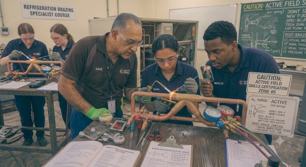 HVAC technician refrigeration brazing skills course