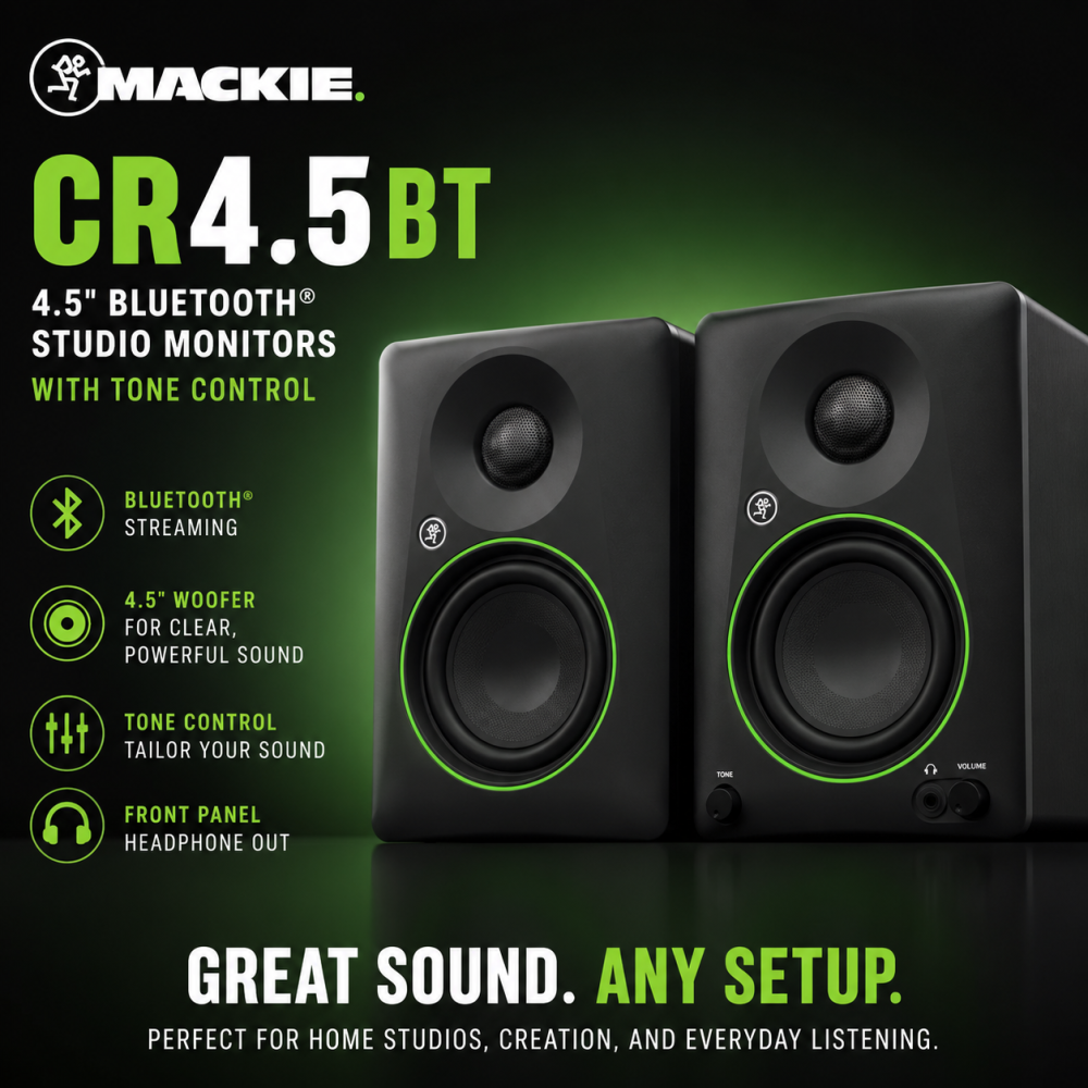 Mackie CR4.5BT 4.5" Bluetooth Studio Monitors with Tone Control