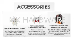 OUTDOOR CAMPING ACCESSORIES