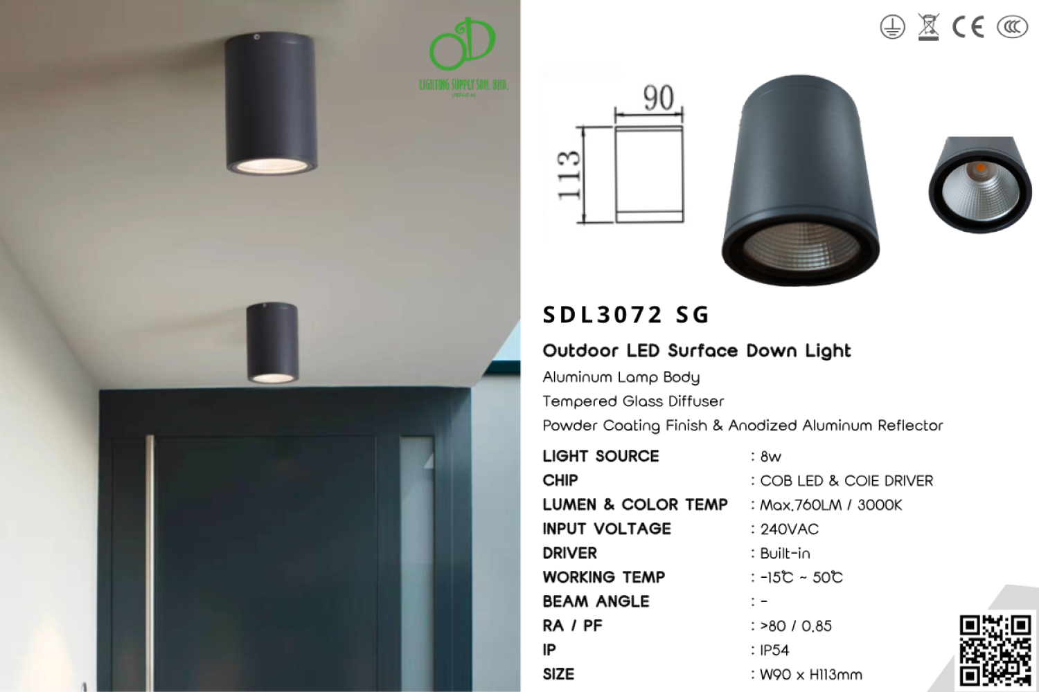 Outdoor Surface Downlight (SDL3072 SG)