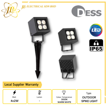 DESS GLHI1741 4X2W 240VAC 3000K IP65 LED OUTDOOR SPIKE LIGHT 