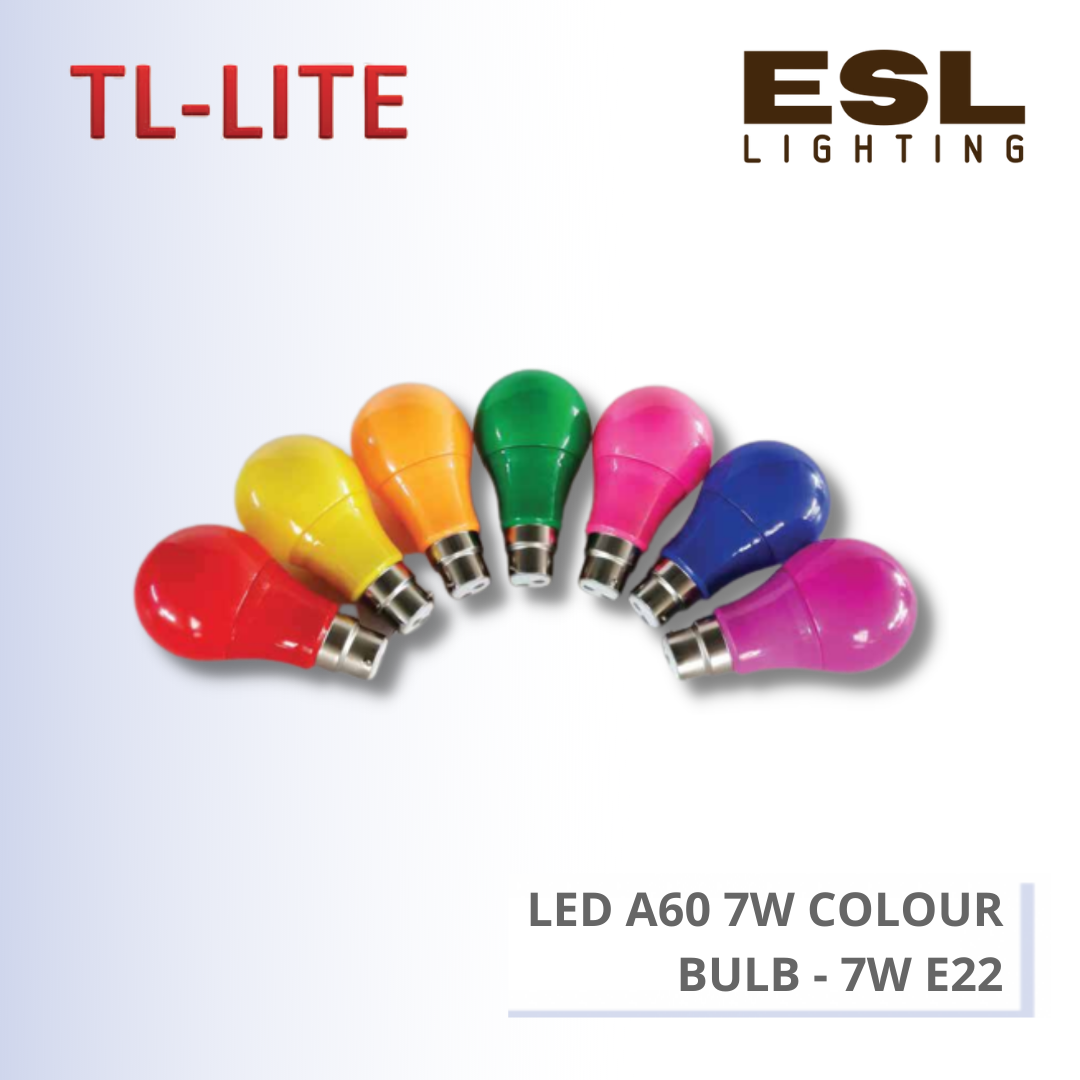 TL-LITE LED BULB A60 COLOUR BULB B22 7W