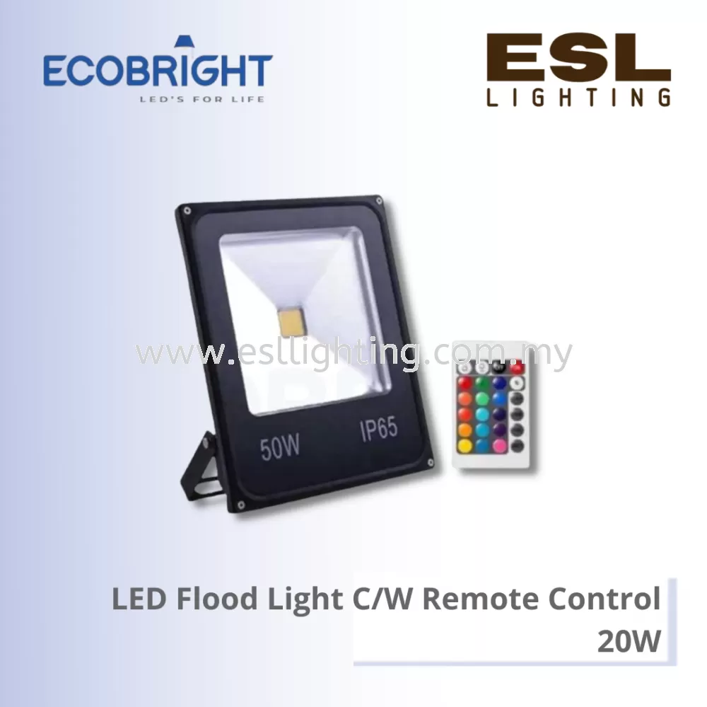 ECOBRIGHT LED Flood Light C/W Remote Control 20W - 20WSL-RGB