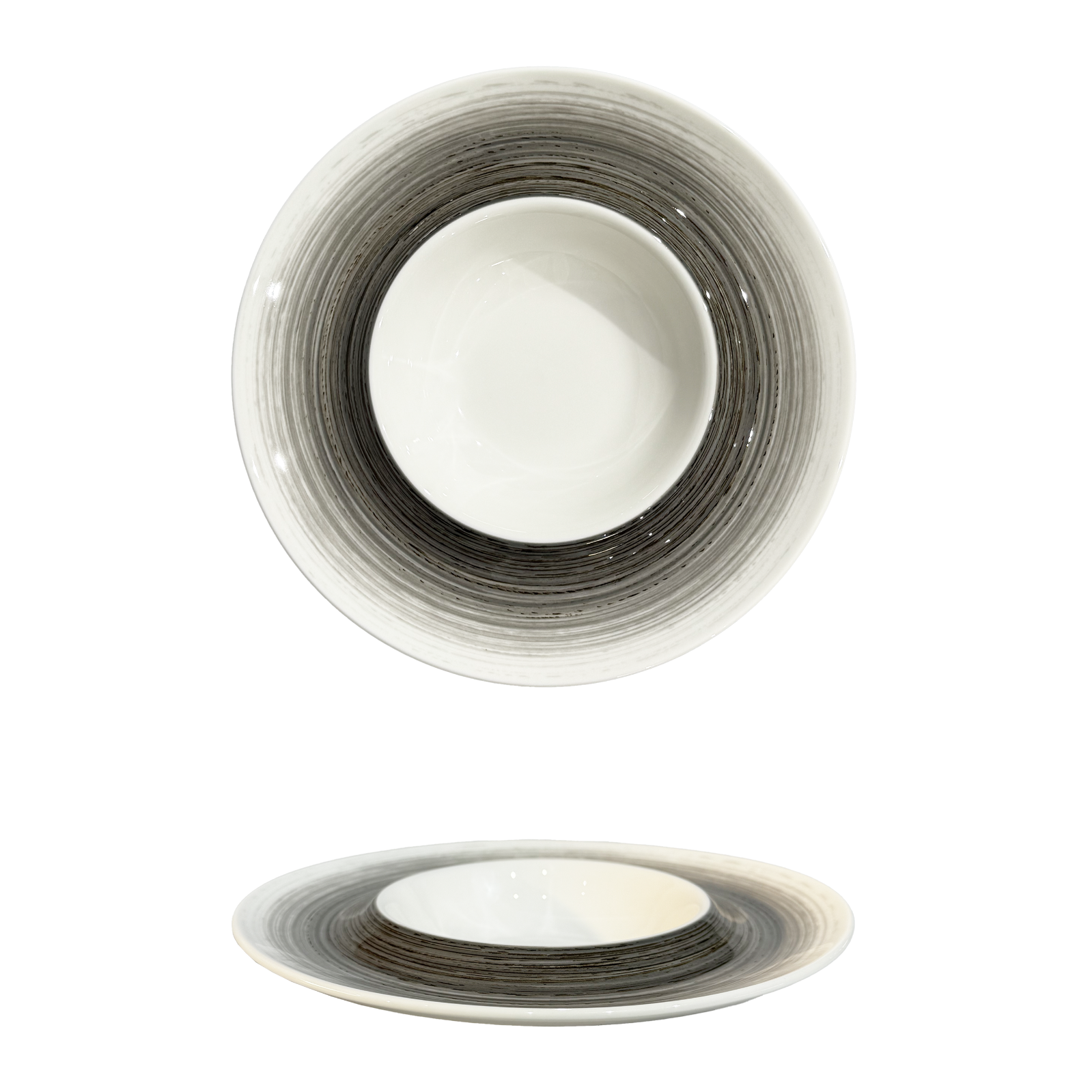 MX Tianchi Flying Saucer Bowl 渐变浅灰10'' 11'' 天池飞碟碗