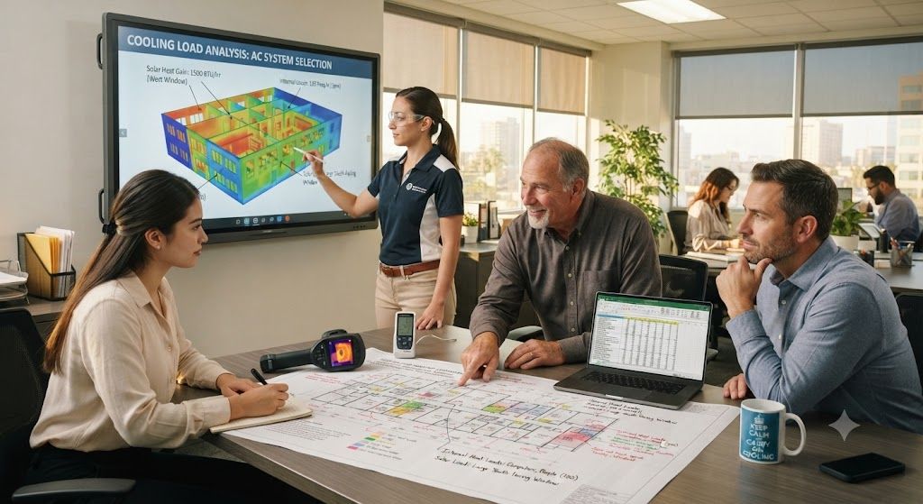 HVAC cooling load analysis for AC systems