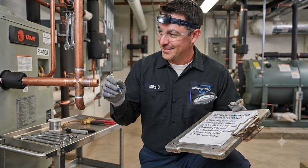 HVAC brazing workmanship inspection checklist