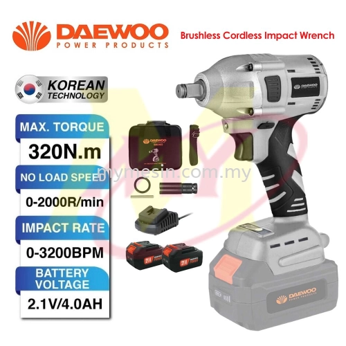 Daewoo DAK1W22 Brushless Cordless Impact Wrench (21V/ 320nm) Impact Gun Impact Drill Driver