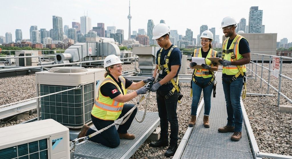 HVAC technician accident prevention training at height