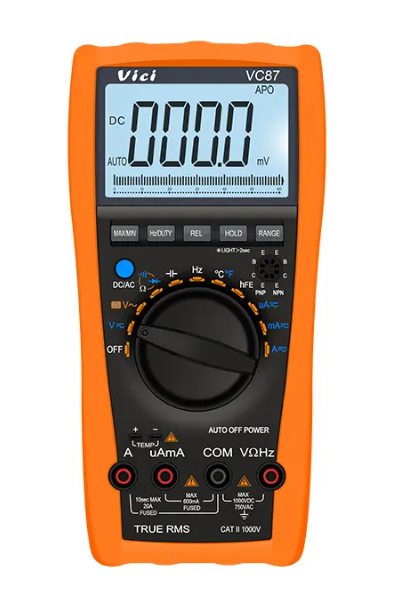 Vici VC87 Non-linear True RMS maximum frequency response 10kHz measurement, Frequency conversion measurement, Analog bar display, Max/Min