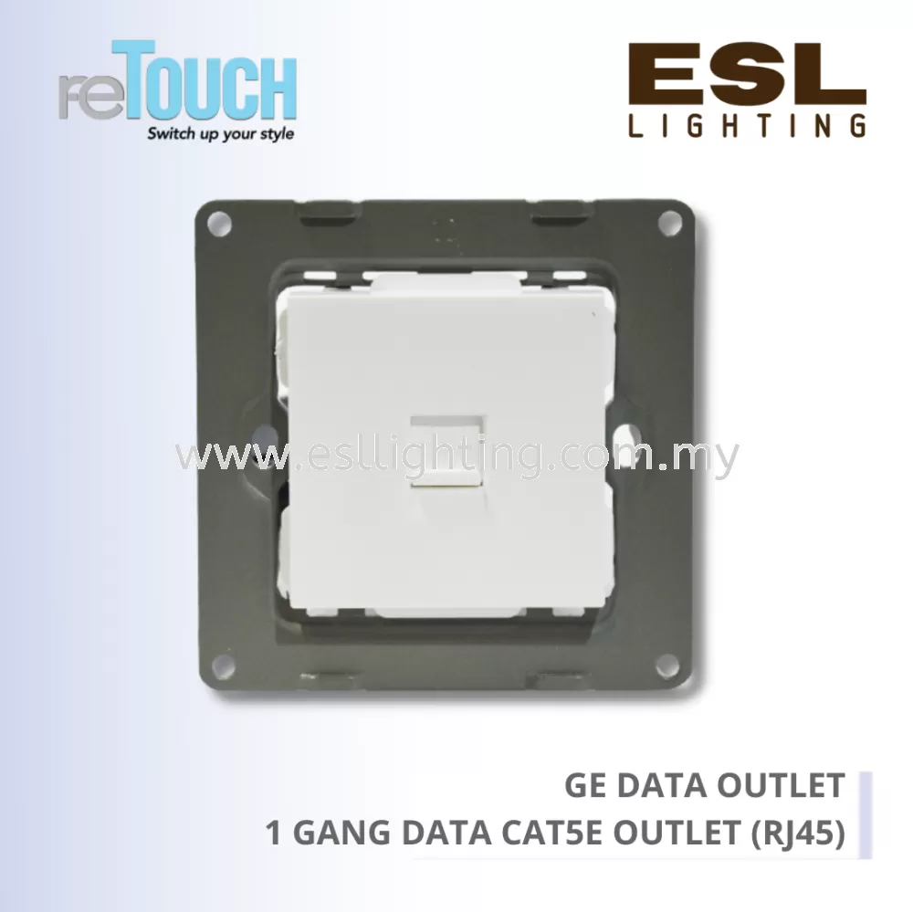 RETOUCH GRAND ELEMENTS - GE DATA OUTLET - E/TL108-GW -1 GANG DATA CAT5E OUTLET (RJ45)