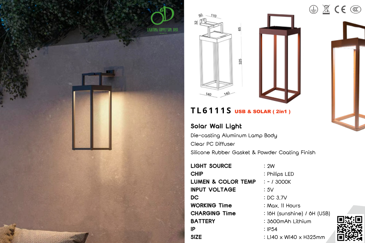 Outdoor Solar Bollard Light (TL6111S)