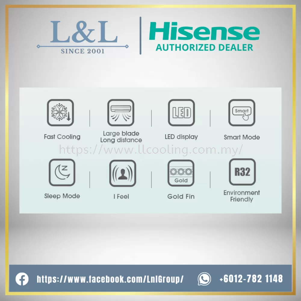 Hisense DB Series Standard Non Inverter Air Conditioner (1HP/1.5HP/2HP/2.5HP) (AN10DBG/AN13DBG/AN20DBG/AN25DBG)