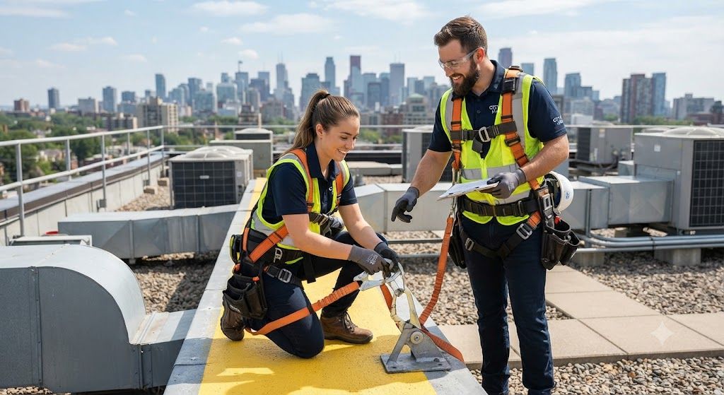 HVAC rooftop safety fall prevention procedures