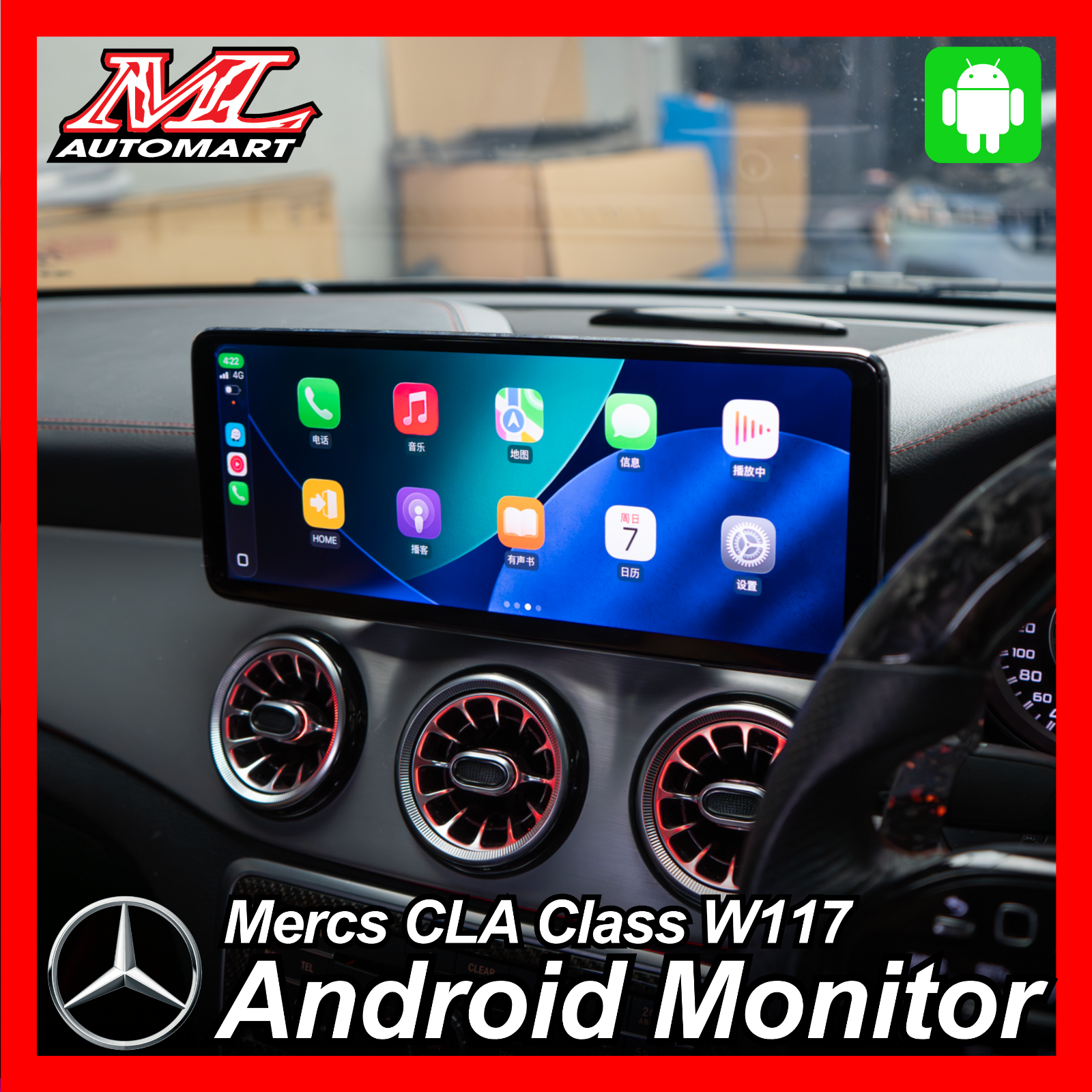 Mercedes Benz CLA Class W117 Android Monitor