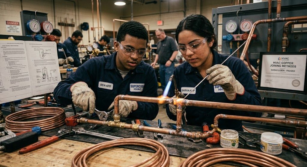 copper tube joining HVAC techniques