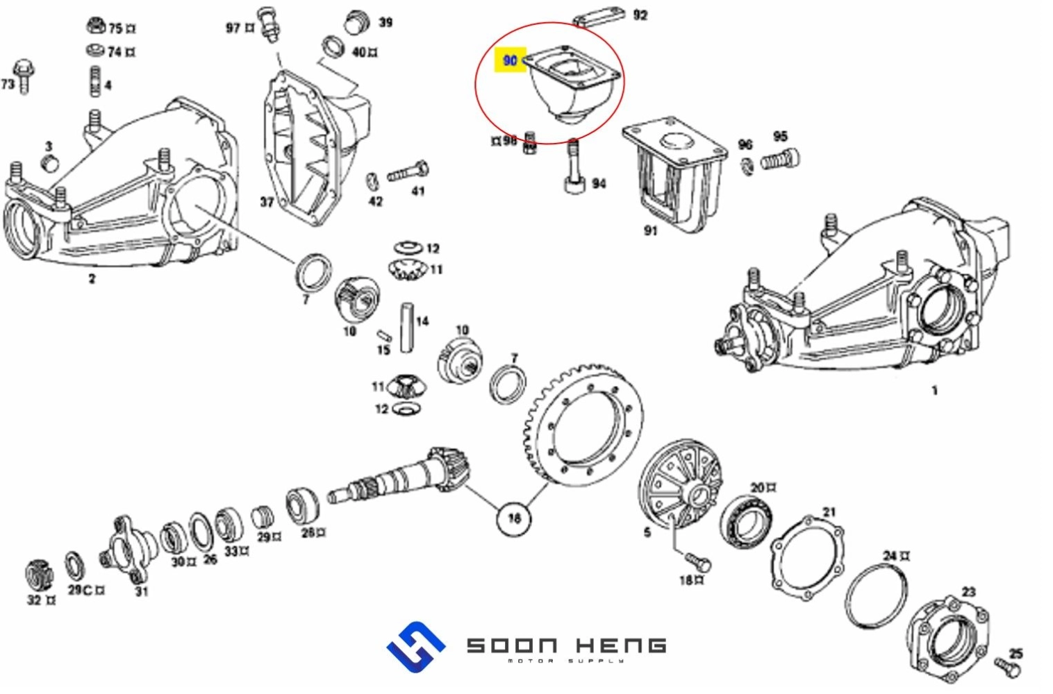 Mercedes-Benz W114 and W115 - Rear Axle Rubber Mounting (LEMFORDER)