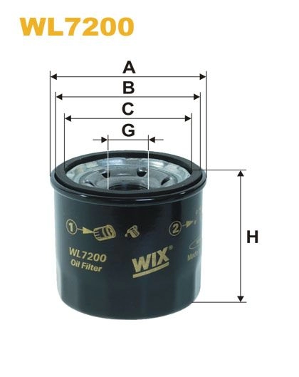 Original WIX Oil Filter WL7200 - for NISSAN 200 SX, ZX (Silvia) 2.0i 16V